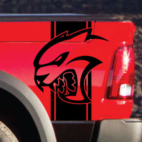 Dodge Ram Rebel Hell Cat Side Stripe Logo vinilo calcomanía gráfico Hellcat