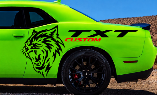 CUSTOM Cat Quarter Graphic — Pegatina de vinilo (lateral) para Dodge Challenger SRT, Hellcat