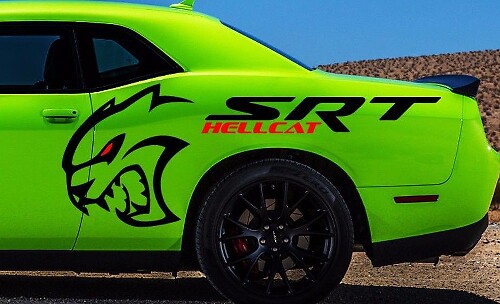 Kit de Vinilo de Calcomanías Estilo SRT Hellcat para Cuarto Trasero Dodge Challenger