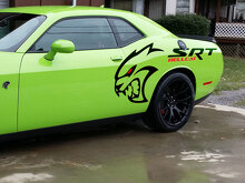 Kit de Vinilo de Calcomanías Estilo SRT Hellcat para Cuarto Trasero Dodge Challenger_2