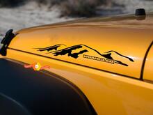2 uds MOUNTAIN WRANGLER Hood pegatina lateral calcomanía gráfica JEEP WRANGLER RUBICON SAHARA
 2