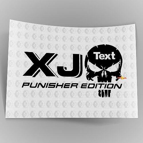Calcomanía adhesiva para automóvil de camión - (2) EDICIÓN XJ JEEP Punisher - Calcomanía adhesiva de vinilo Vinilo para exteriores

