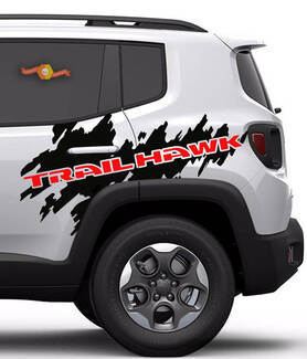 2 colores Jeep Renegade Cherokee Trailhawk Side Splash Logo gráfico vinilo calcomanía 2018 2023