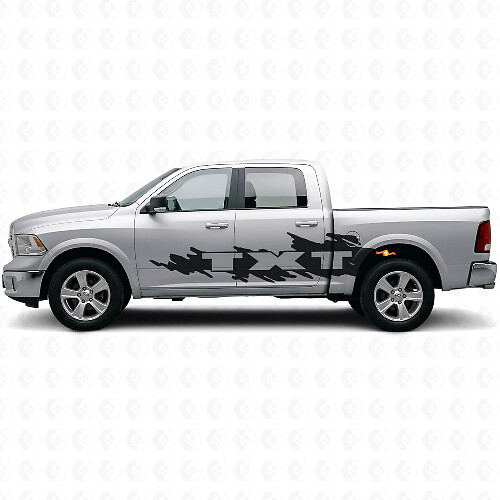 Kit de adhesivos laterales de vinilo con letras estilo salpicadura de barro para Dodge Ram