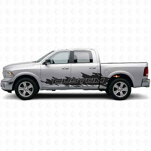 Kit de pegatinas de vinilo lateral estilo salpicadura con letras personalizadas para camión Dodge Ram