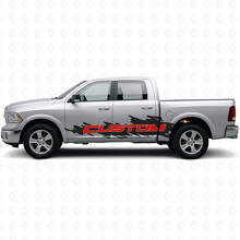 Kit de pegatinas de vinilo lateral estilo salpicadura con letras personalizadas para camión Dodge Ram_4