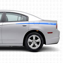 Vinilos Laterales de Franjas Degradadas con Texto Personalizado para Dodge Charger 2011-2014_2