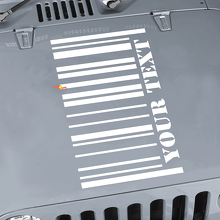 Gráfico de código de barras Vinilo adhesivo para capó para Jeep Wrangler 2