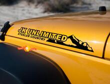TEXTO PERSONALIZADO- JK JL Unlimited Edition Calcomanía de vinilo de montaña Se adapta a cualquier Jeep wrangler JK3 2