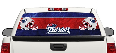 Calcomanía para ventana trasera con logo de fútbol de New England Patriots, camioneta, SUV, coche 3