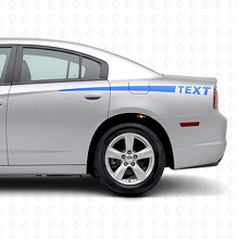 Pegatina de vinilo lateral con texto personalizado y franjas en degradado para Dodge Charger 2011-2014_2