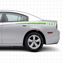 Pegatina de vinilo lateral con texto personalizado y franjas en degradado para Dodge Charger 2011-2014_3