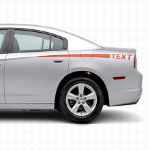 Pegatina de vinilo lateral con texto personalizado y franjas en degradado para Dodge Charger 2011-2014_4