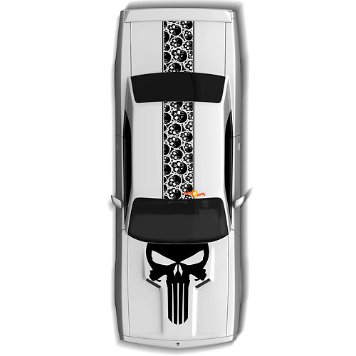 Capucha de cráneo y rayas de techo para Dodge Challenger

