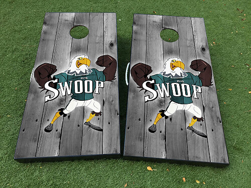 Juego de pegatinas de vinilo para tablero de cornhole de fútbol Philadelphia Eagles Swoop