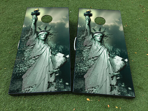 Juego de calcomanías de vinilo para tabla de Cornhole Estatua de la Libertad