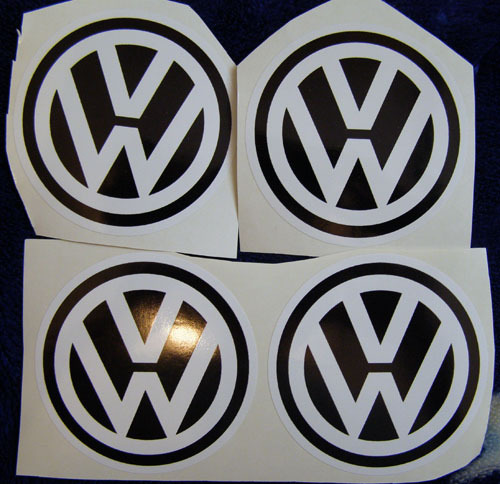 VW negro blanco Volkswagen calcomanía taza pegatinas