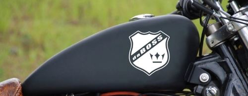 Calcomanía adhesiva para motocicleta daBOSS Tanque de combustible de gas sport racing emblem logo color WHT