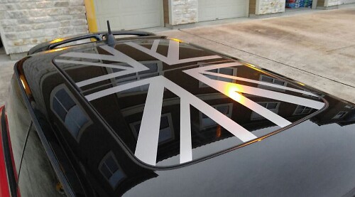 Juego de pegatinas de vinilo con bandera británica para techo solar/moonroof para MINI Cooper
