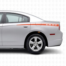 Calcomanía de vinilo lateral con franjas cónicas H/O 6.4L para Dodge Charger 2011-2014_4