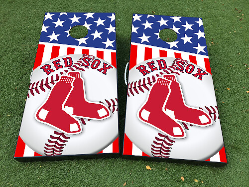 Juego de vinilos adhesivos para tablero de cornhole de béisbol Boston Red Sox