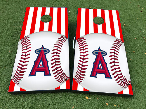 Juego de adhesivos de vinilo para tablero de Cornhole de béisbol de Los Angeles Angels