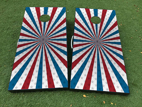 Juego de Pegatinas Envolventes para Tabla de Cornhole con Estrella de la Bandera Americana Patriótica