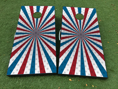 Calcomanía de juego de mesa Cornhole de la bandera estadounidense del Día de la Independencia, envolturas de vinilo con laminado