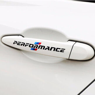 Calcomanía de vinilo de rendimiento de 4 Uds para pegatinas de manija de puerta deportiva BMW M
