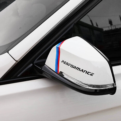 Pegatinas de vinilo para espejos de estilo Performance de 2 piezas para BMW