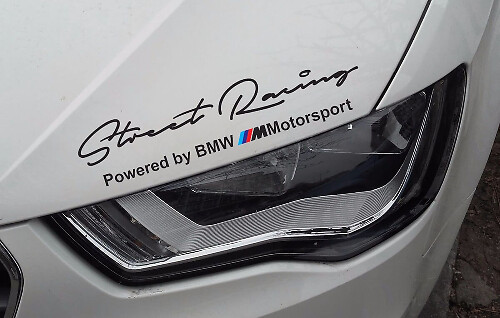 Juego de Calcomanías Vinilo para Capó y Faros Estilo M de Carreras Callejeras para Coches BMW