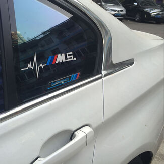 2 uds para BMW M5 está en mi sangre Heartbeat ventana pegatina calcomanías gráficas
