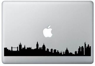 Etiqueta engomada de la etiqueta del MacBook del ordenador portátil del horizonte de Londres
