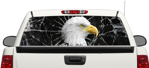Calcomanía para ventana trasera de vidrio roto de águila, camioneta, SUV, coche 3