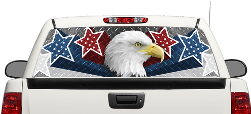 American Eagle USA Stars calcomanía para ventana trasera pegatina camioneta SUV coche 3