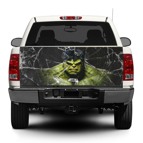 Hulk y vidrios rotos Puerta trasera Calcomanía Calcomanía Envoltura Camioneta SUV Coche