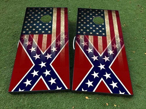 Calcomanía adhesiva para juego de mesa Cornhole patriótica del General Lee y la bandera estadounidense, ENVOLTURAS DE VINILO con LAMINADO
