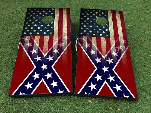 Juego de pegatinas envolventes para tablero de cornhole con diseño de bandera americana estilo General Lee
