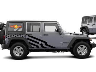 Calcomanía gráfica de estrella con tema de EE. UU. para Jeep Wrangler Unlimited JK de 4 puertas 07-17