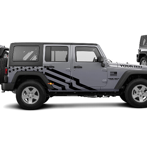 Calcomanía Vinilo Lateral con Bandera de EE.UU. para Jeep Wrangler_1