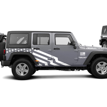 Calcomanía Vinilo Lateral con Bandera de EE.UU. para Jeep Wrangler_2