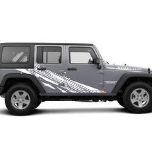 Calcomanía de vinilo con gráfico de huella de neumático para Jeep Wrangler Unlimited JK 2