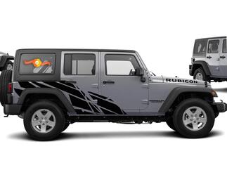 Calcomanía gráfica de salpicaduras rectas para Jeep Wrangler Unlimited JK de 4 puertas 07-17