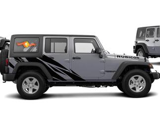 Calcomanía gráfica de salpicaduras rectas para Jeep Wrangler Unlimited JK 4 puertas 07-17 #201