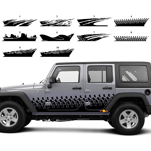 Kit de Calcomanías Vinílicas Personalizadas para Puertas Laterales Splash para Jeep Wrangler JK