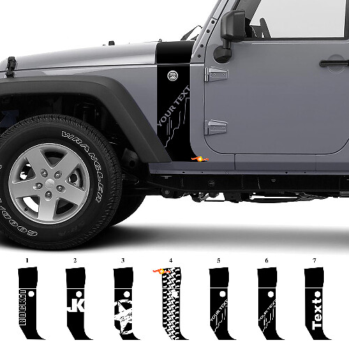 Calcomanía de vinilo con franjas personalizadas para capó y guardabarros para Jeep Wrangler JK