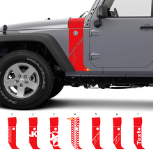 Calcomanía de vinilo con franjas personalizadas para capó y guardabarros para Jeep Wrangler JK 3