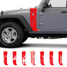 Calcomanía de vinilo con franjas personalizadas para capó y guardabarros para Jeep Wrangler JK_3