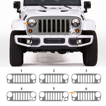 Gráficos de Vinilo para Parrilla Personalizada en Negro Adhesivo para Jeep Wrangler Rubicon JK 2