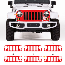 Gráficos de Vinilo para Parrilla Personalizada en Negro Adhesivo para Jeep Wrangler Rubicon JK 3